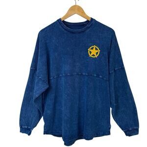 DISNEY Park Pixar Toy Story Sheriff Woody Spirit Jersey Shirt Adult Sz M Blue